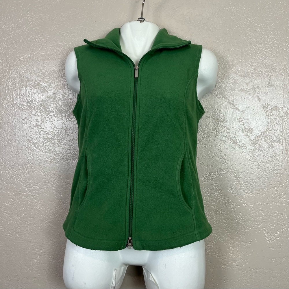 Lands' End Women Green Comfort Casual Fleece Sweater Vest Size‎ XSMAL
